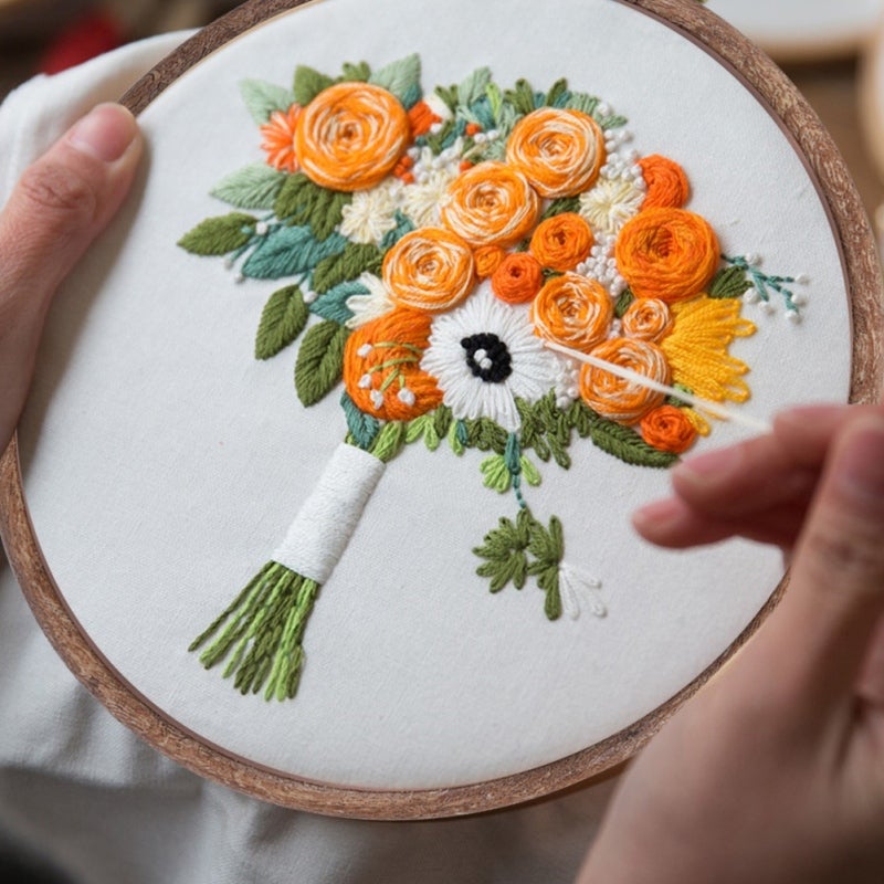 Embroidery Circle: Fine Wood Grain Pattern - Durable & Easy To Use, Cross Stitch Frame For Needle Arts, Fabric Painting & DIY Crafts - Image 5