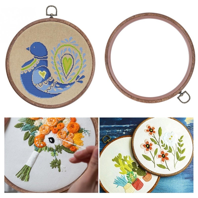 Embroidery Circle: Fine Wood Grain Pattern - Durable & Easy To Use, Cross Stitch Frame For Needle Arts, Fabric Painting & DIY Crafts - Image 4