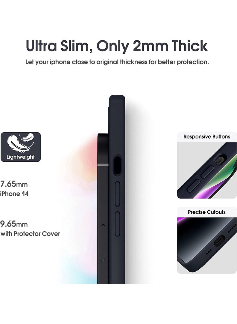 Theodor Protective Slim Fit Case Liquid Silicone Cover with Full Body Protection Anti-Scratch Shockproof Case For iPhone 12 Black  - Womens day - Image 4