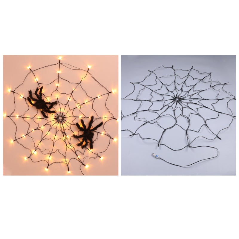 Spider Web Lamp Remote Control 8 Brightness Modes Energy-saving Eye-protection Wall Corner Halloween Decoration - Image 2