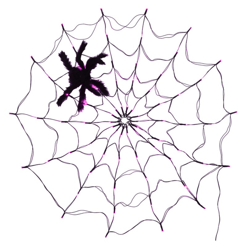 Spider Web Lamp Remote Control 8 Brightness Modes Energy-saving Eye-protection Wall Corner Halloween Decoration - Image 1