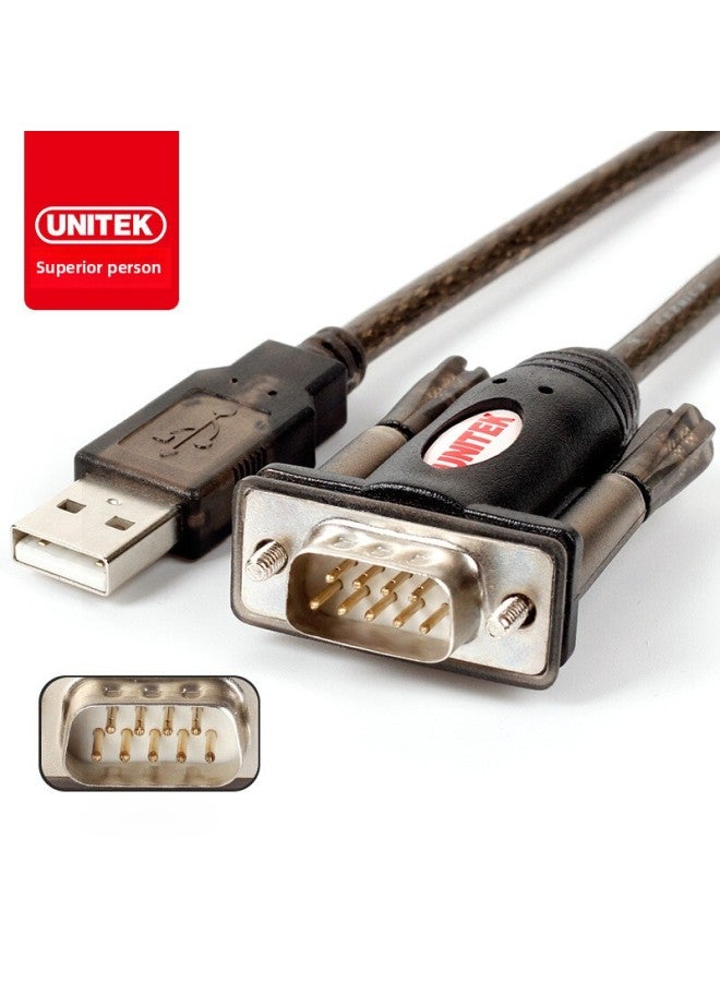 Usb To Rs232 Serial Port Line UNITEK DB9 Pin Male Serial Port Cable 1.5 M Y-105-Color:Transparent Brown - Image 1