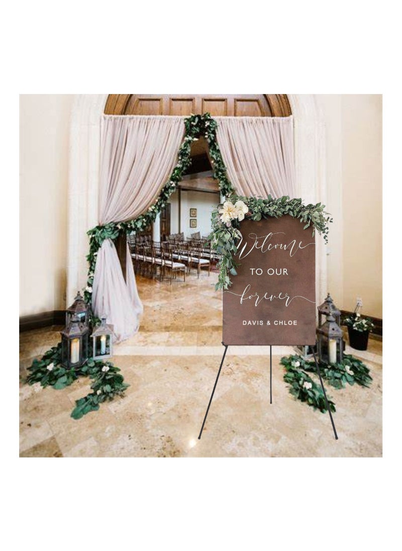63" Instant Foldable Portable Ground Easel for Wedding Banner and Poster Display Stand, Tabletop Easel Display Metal Tripod with Portable Bag