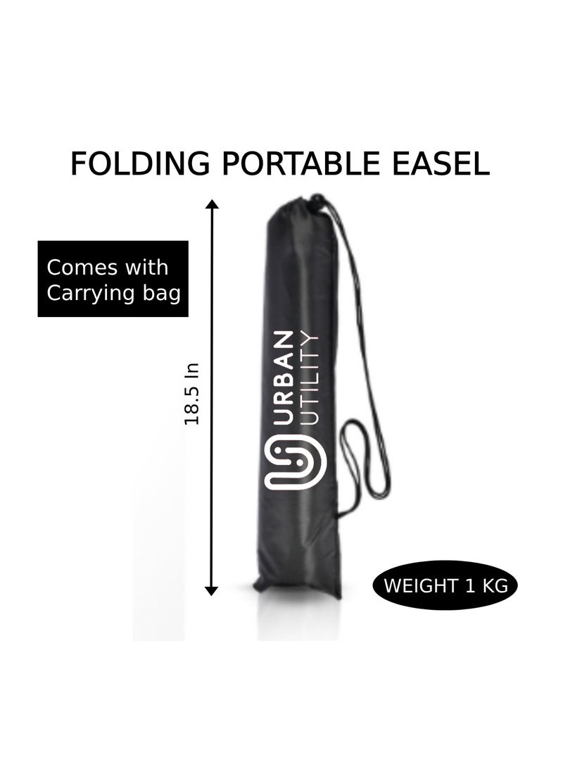63" Instant Foldable Portable Ground Easel for Wedding Banner and Poster Display Stand, Tabletop Easel Display Metal Tripod with Portable Bag