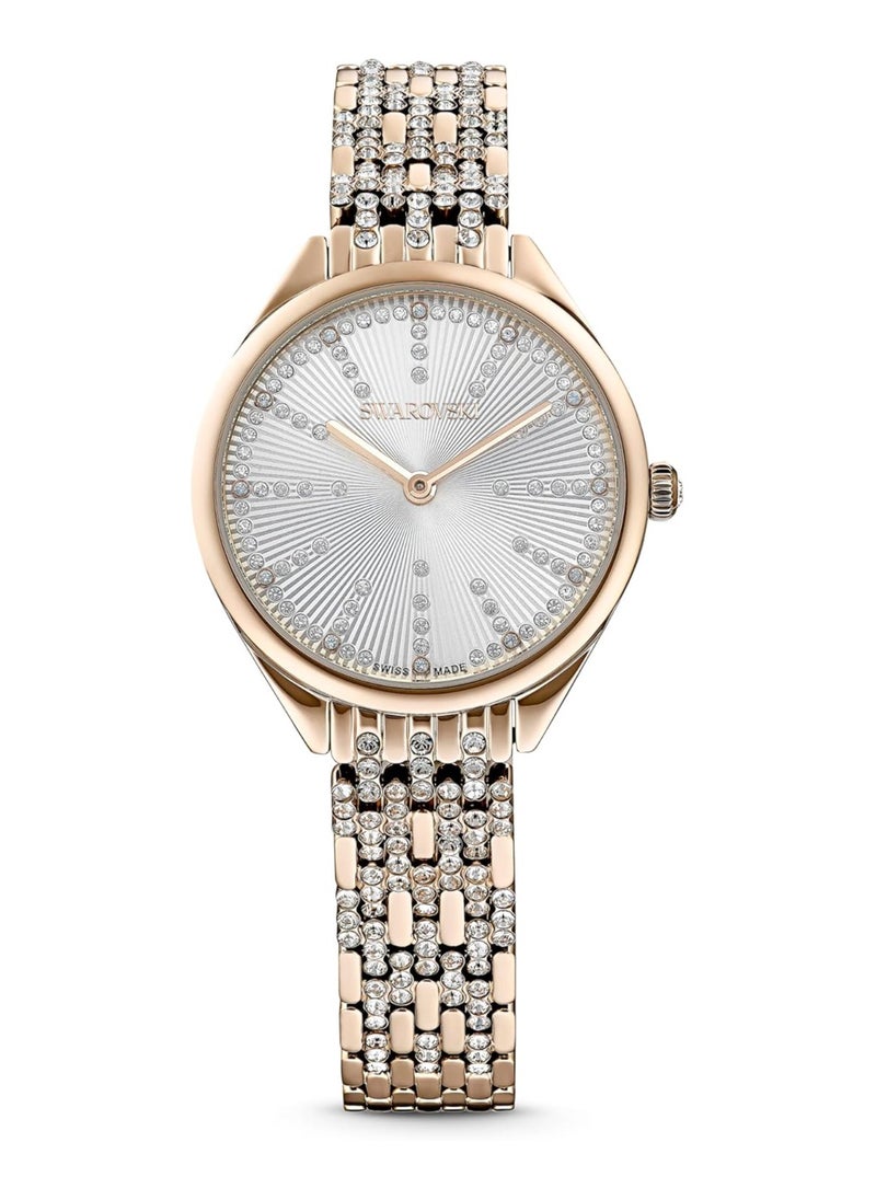 SWAROVSKI - Attract watch Swiss Made, Pavé, Crystal bracelet, Gold tone, Champagne gold-tone finish - Image 1