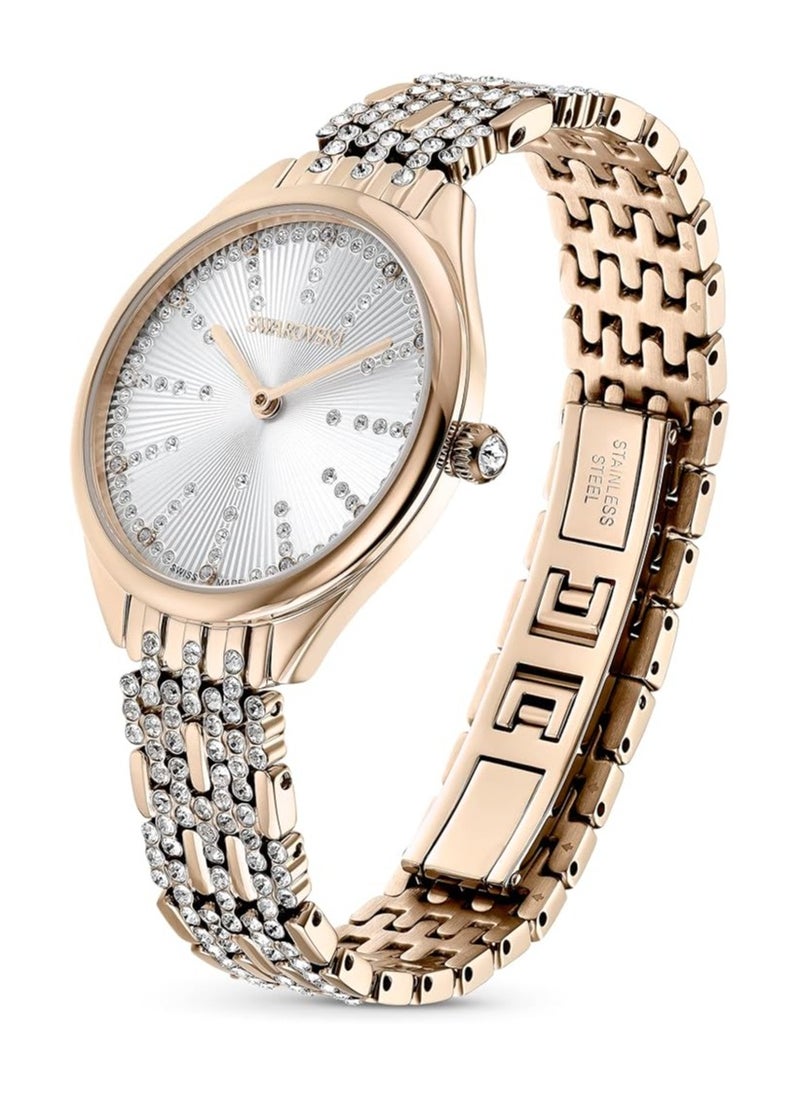 SWAROVSKI - Attract watch Swiss Made, Pavé, Crystal bracelet, Gold tone, Champagne gold-tone finish - Image 1