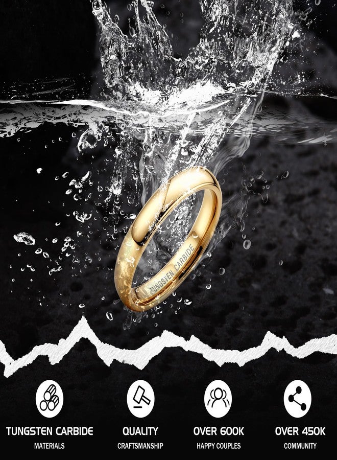 جي ستايل خواتم تنجستن من Jstyle، مقاس 2 مم و4 مم، للرجال والنساء، مضادة للحساسية، خواتم زفاف، ذهبية/فضية، مقببة، مصقولة للغاية، مريحة، مقاسات من 6 إلى 12، غير متأكسد، معدن، بدون أحجار كريمة - Image 2