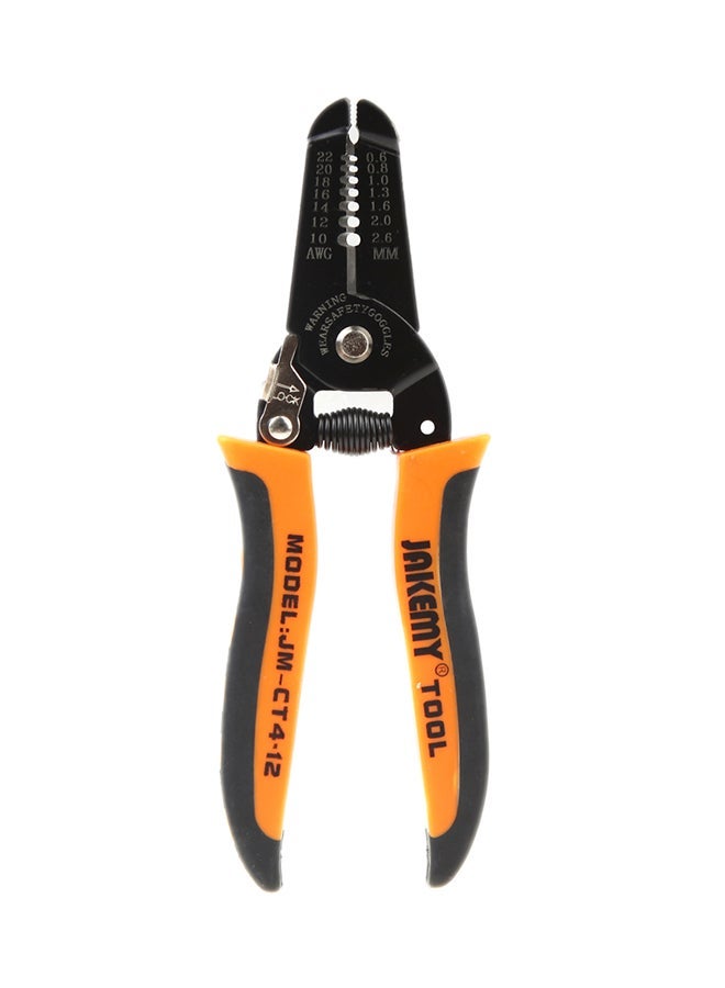 NIBEMINENT Cable Wire Stripper Cutting Plier Multifunctional Tool Orange/Black 22x1.7x8centimeter