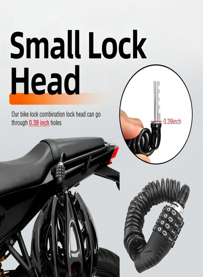 VKQTS Motorcycle Helmet Lock with Retractable Cable & 4-Digit Combination,Anti Theft Bike Locks for Helmets Fit Through Small Holes,Lightweight Helmet Lock Motorcycle Accessories - Image 4