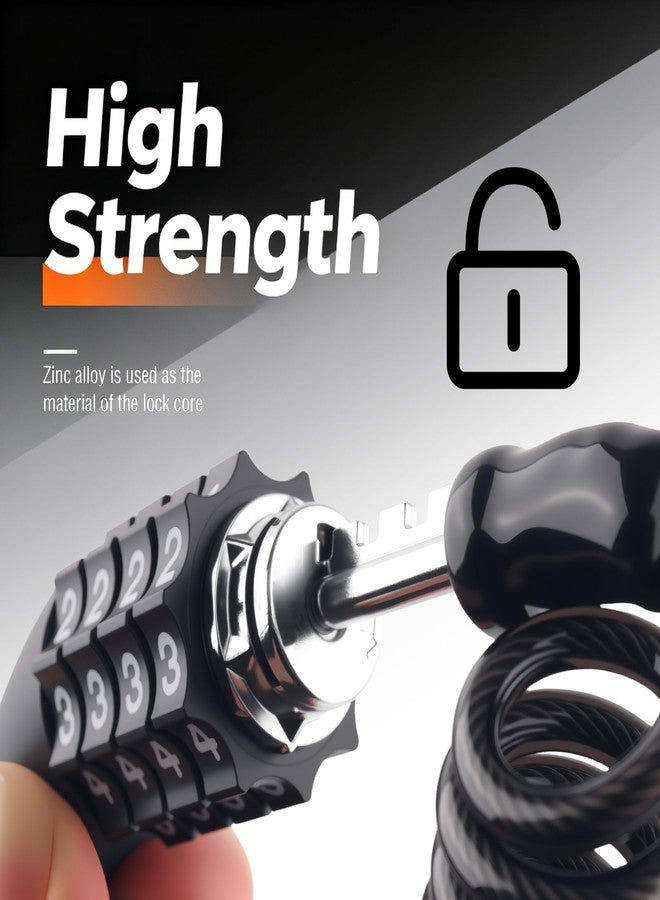 VKQTS Motorcycle Helmet Lock with Retractable Cable & 4-Digit Combination,Anti Theft Bike Locks for Helmets Fit Through Small Holes,Lightweight Helmet Lock Motorcycle Accessories - Image 3