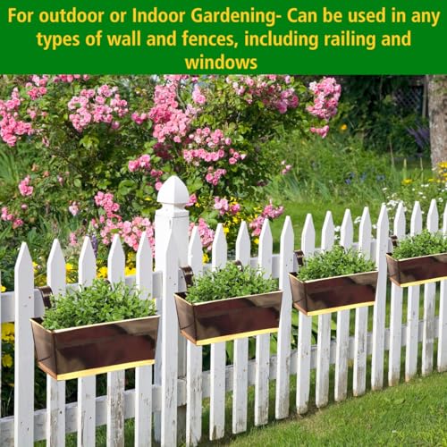 ecofynd 16 Inches Apollo Railing Planters for Balcony, Hanging Pots for Plants, Wall Hanging Decorative Planters for Vertical Garden, Pack of 1, (Black) - Image 3
