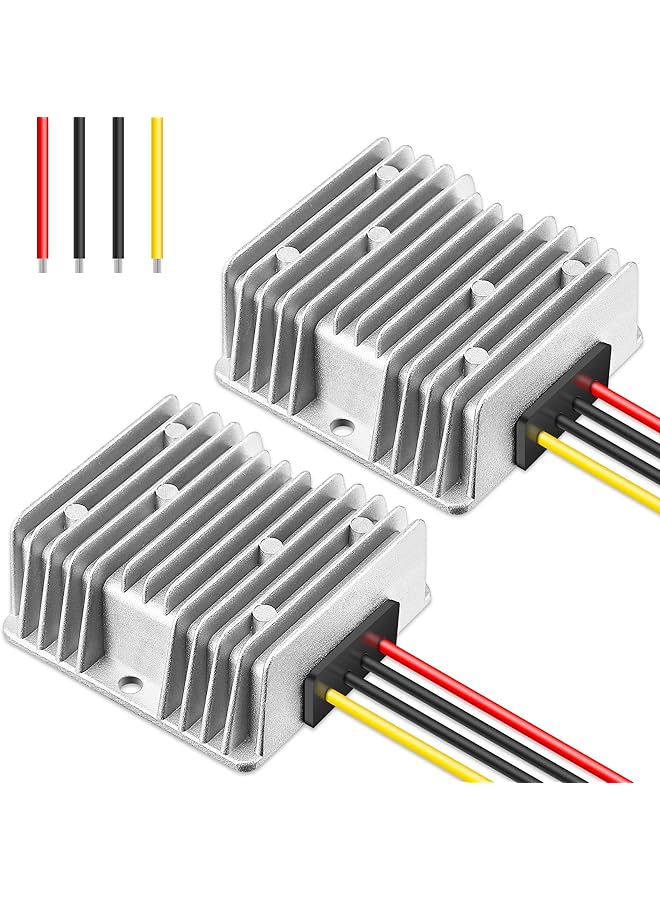 promass 2 Pcs Golf Cart Voltage Reducer, 10A 120w DC to DC Buck Converter, 48V 36V to 12V Converter Voltage Reducer Step Down Transformer Waterproof, for Golf Cart Club Car Audio LED Strip Light - Image 1
