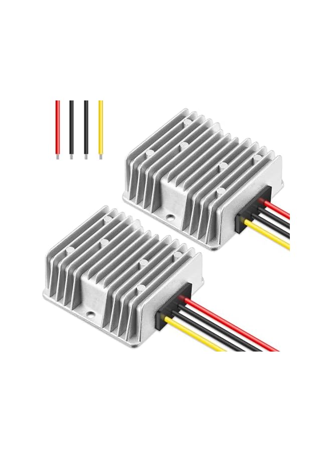 promass 2 Pcs Golf Cart Voltage Reducer, 10A 120w DC to DC Buck Converter, 48V 36V to 12V Converter Voltage Reducer Step Down Transformer Waterproof, for Golf Cart Club Car Audio LED Strip Light - Image 2