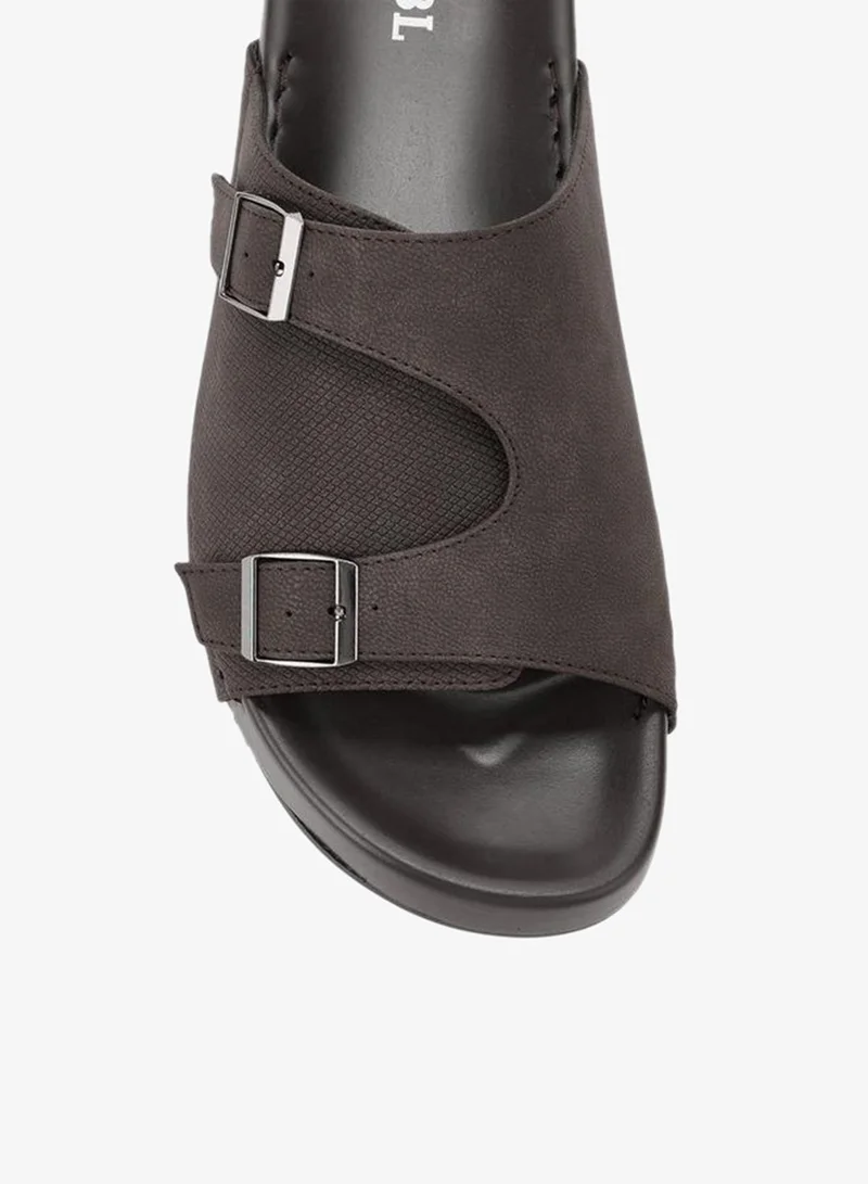 LBL by Shoexpress BROWN Men Buckle Detail Comfort Sandals for Men | Best Price UAE