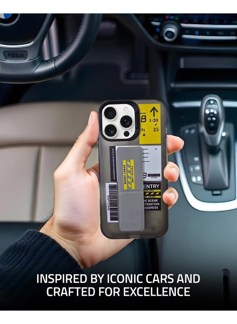 Techie تصميم نص تذكرة السفر الجمالي بغطاء خلفي مزود بمقبض آمن لجهاز أبل آيفون 16 برو ماكس - Image 4