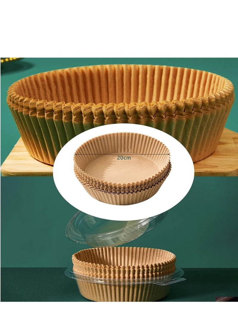 Air Fryer Liner 100 PCS Round Disposable Baking Paper Non-Stick Paper Parchment for Air Fryer, Steamer, Microwave, Frying Pan(7.9IN) - Image 5