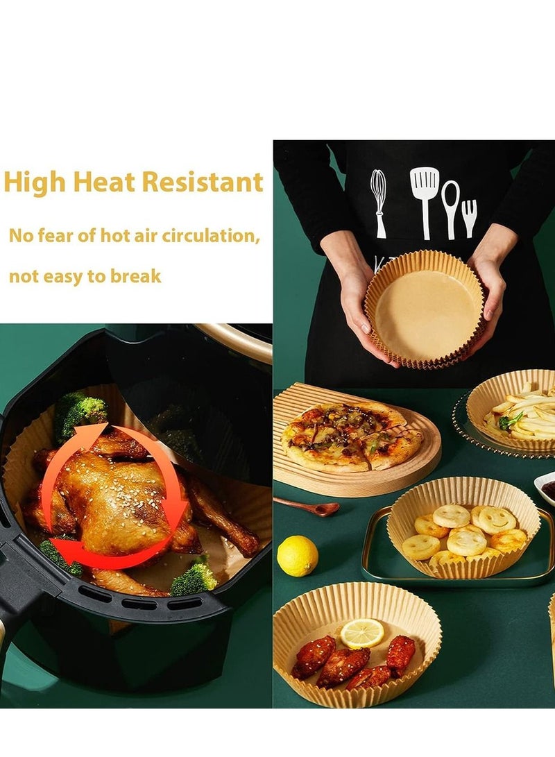 Air Fryer Liner 100 PCS Round Disposable Baking Paper Non-Stick Paper Parchment for Air Fryer, Steamer, Microwave, Frying Pan(7.9IN) - Image 2