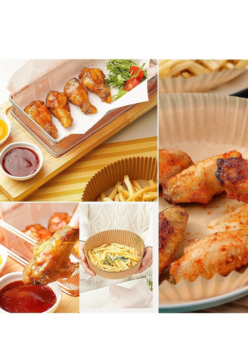 Air Fryer Liner 100 PCS Round Disposable Baking Paper Non-Stick Paper Parchment for Air Fryer, Steamer, Microwave, Frying Pan(7.9IN) - Image 4