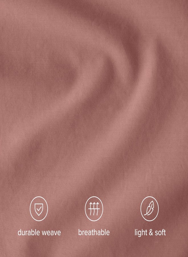 Bare Home 100% Organic Cotton Queen Sheet Set - Crisp Percale Weave - Lightweight & Breathable - Bedding Sheets & Pillowcases (Queen, Dusty Rose) - Image 5