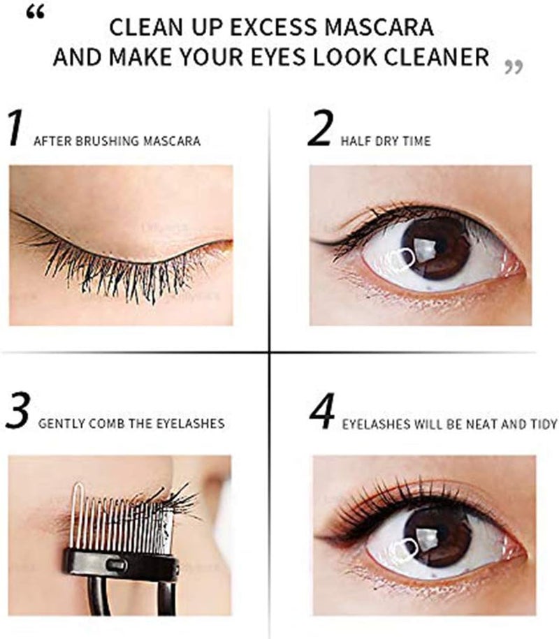 Cozy Eyelash Comb Curler Eyebrow Brush Eyelash Separator Mascara Applicator Eyelash Definer With Comb Cover Arc Designed Cosmetic Brushes Tool Black - Image 3