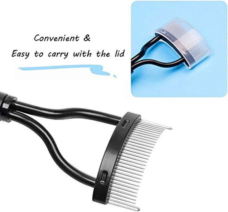 Cozy Eyelash Comb Curler Eyebrow Brush Eyelash Separator Mascara Applicator Eyelash Definer With Comb Cover Arc Designed Cosmetic Brushes Tool Black - Image 4