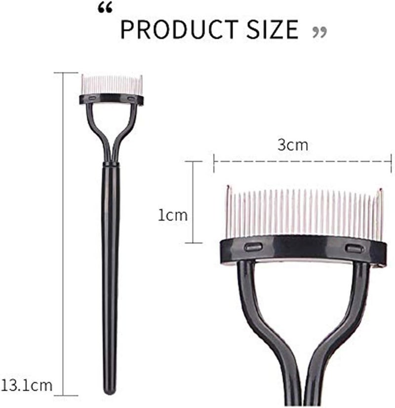 Cozy Eyelash Comb Curler Eyebrow Brush Eyelash Separator Mascara Applicator Eyelash Definer With Comb Cover Arc Designed Cosmetic Brushes Tool Black - Image 2