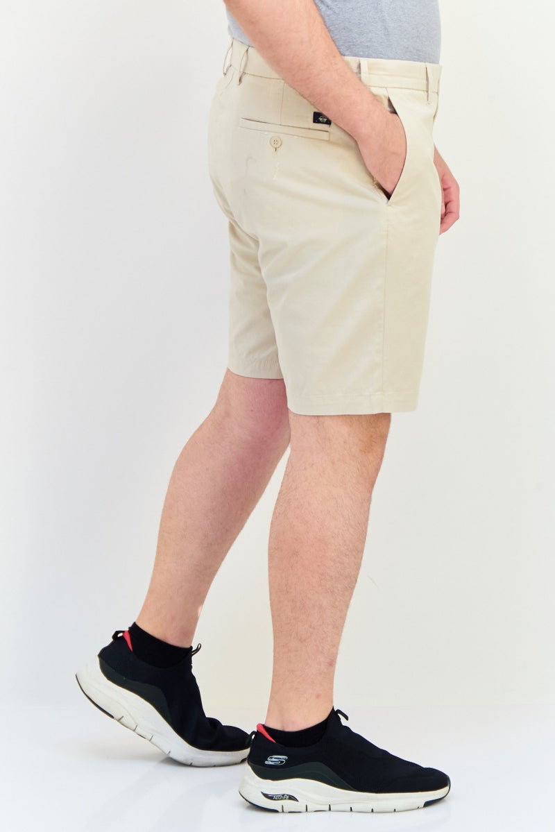 DOCKERS Men Solid Chino Shorts, Beige  - Image 2