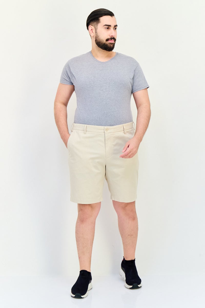 DOCKERS Men Solid Chino Shorts, Beige  - Image 4