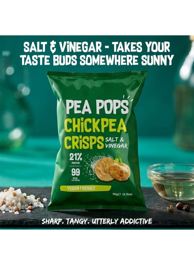 Pea Pops Healthy Chickpea Crisps - Low Calorie, Gluten Free, 28% Protein Snacks that are Popped Not Fried ( 70g, Salt & Vinegar) - Image 5