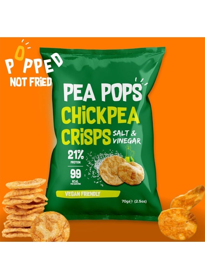 Pea Pops Healthy Chickpea Crisps - Low Calorie, Gluten Free, 28% Protein Snacks that are Popped Not Fried ( 70g, Salt & Vinegar) - Image 3