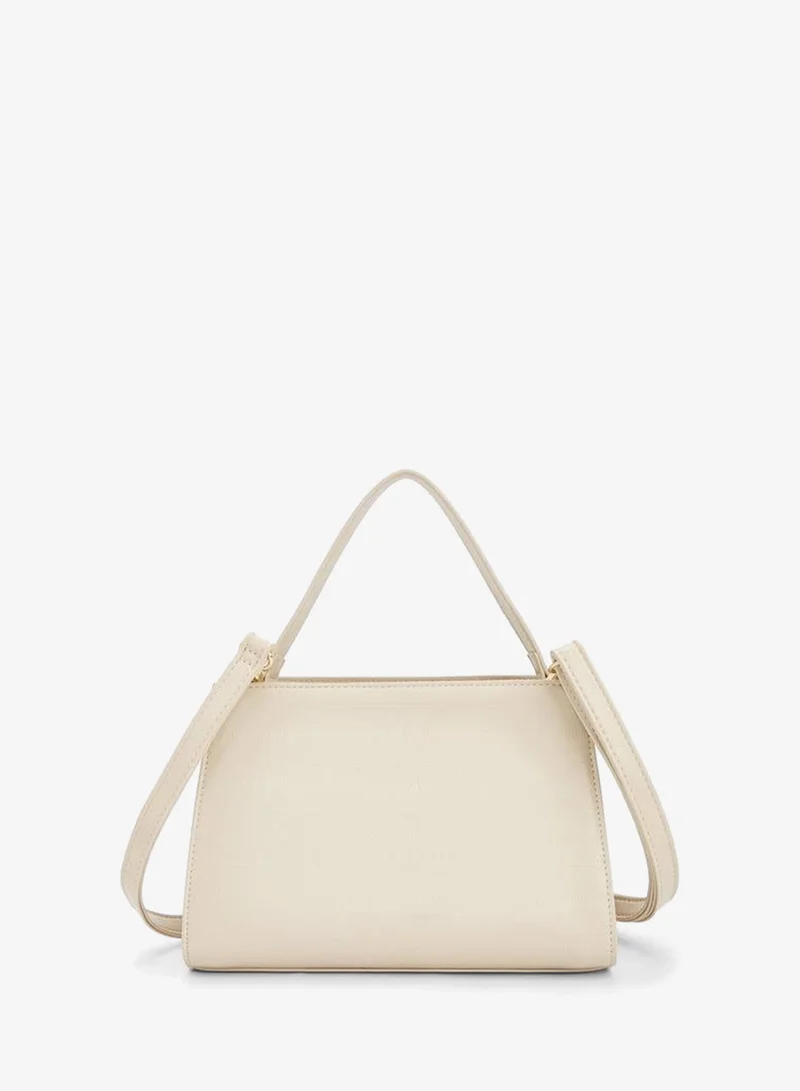 Flora Bella By Shoexpress CREAM Textured Shoulder Bag With Detachable Strap for Women | Best Price UAE