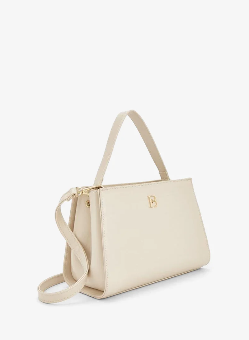 Flora Bella By Shoexpress CREAM Textured Shoulder Bag With Detachable Strap for Women | Best Price UAE