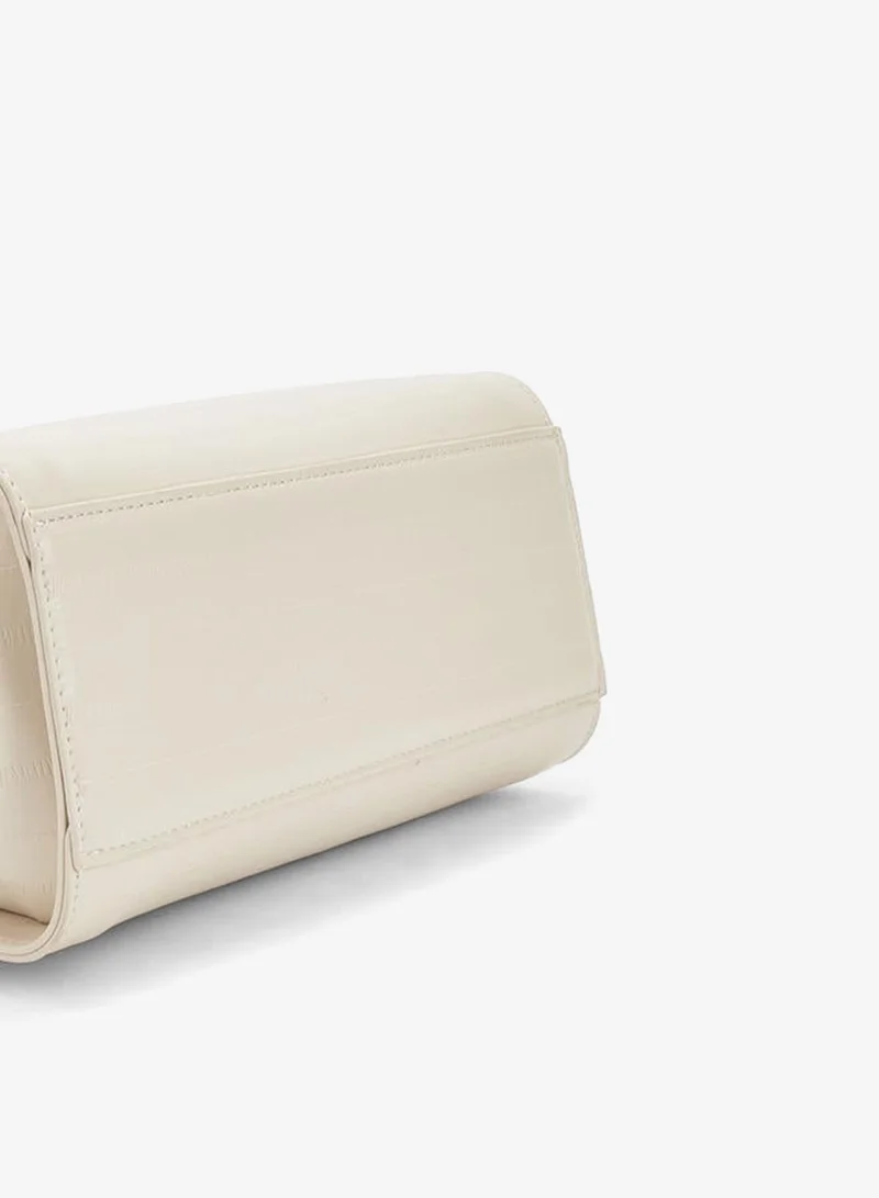 Flora Bella By Shoexpress CREAM Textured Shoulder Bag With Detachable Strap for Women | Best Price UAE