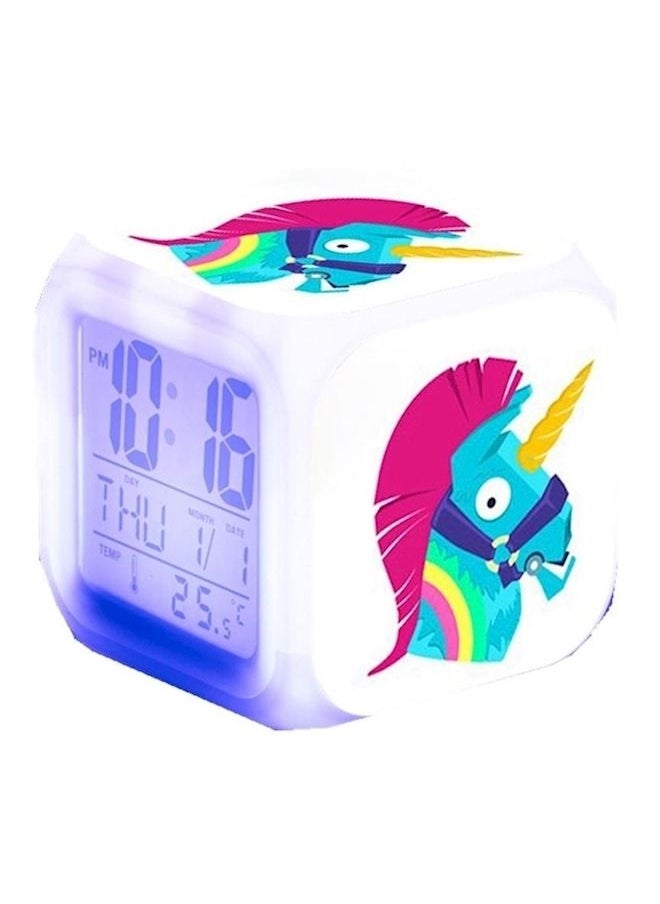 NIBEMINENT Fortress Night 24 Hours Led Color Square Digital Alarm Clock Multicolour  - Image 1