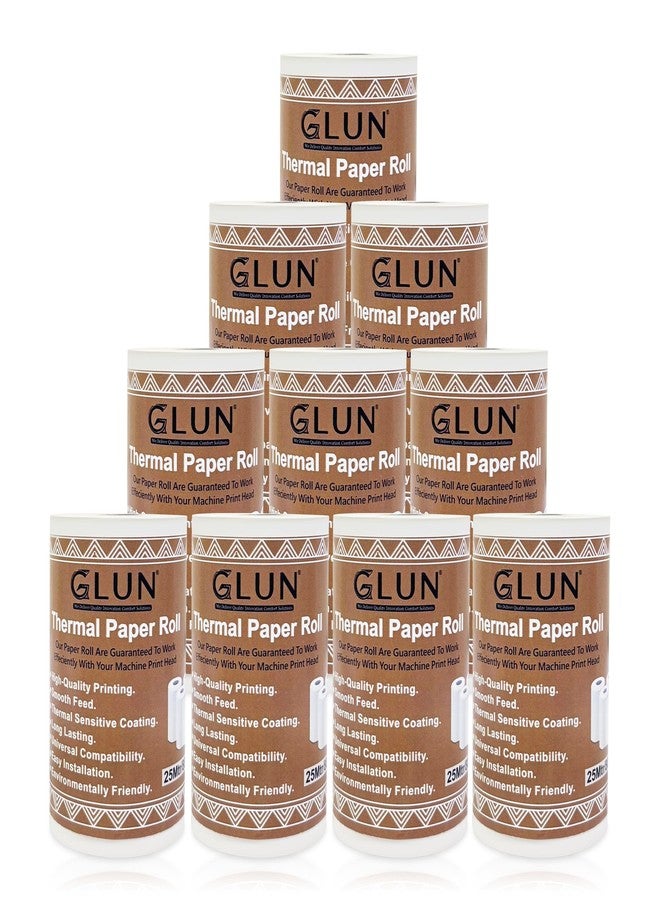 GLUN® 80mm(3 inches) x 25 Meter Thermal Receipt Paper Roll, BPA-Free, Print for POS, Credit Card Machines, Cash Registers (Pack of 10) - Image 1