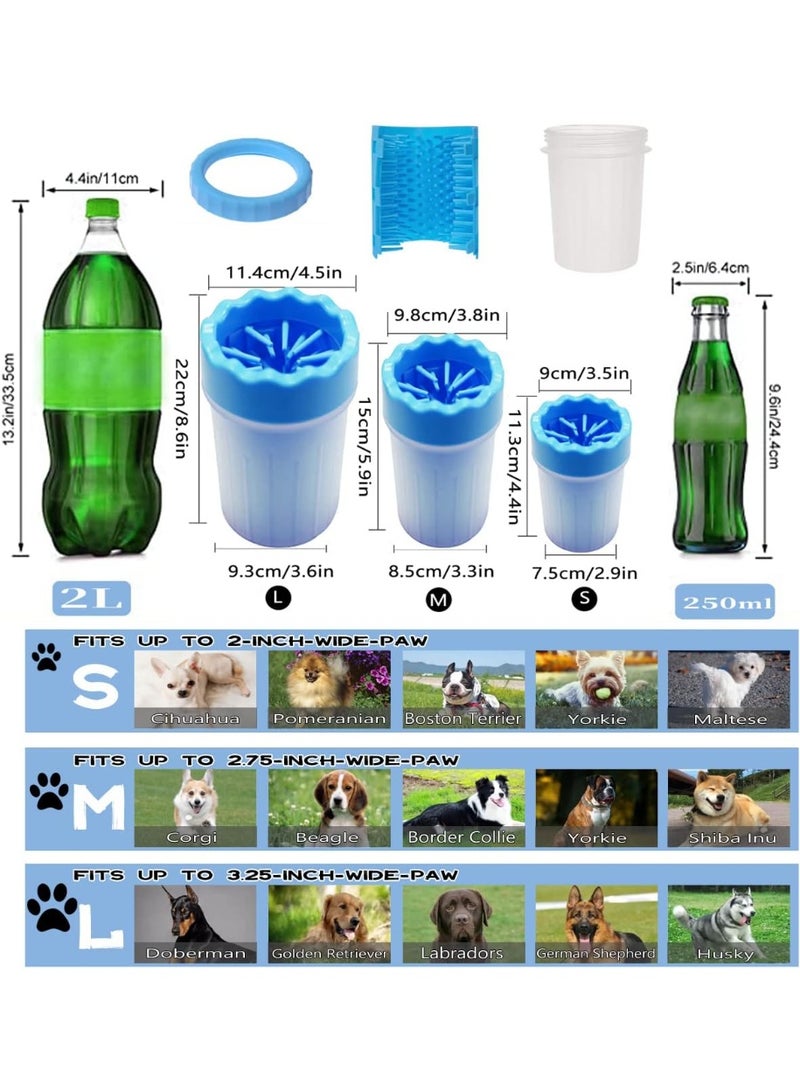فرشاة تنظيف الحيوانات الأليفة السيليكون المحمولة ، كأس غسالة الكف الطينية للكلاب والقطط ، هدية تنظيف القدم لأصحاب الحيوانات الأليفة (أزرق وصغير) - Image 2