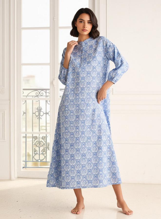 Splash FAV Night Dress Long Sleeves Printed Cotton - Image 1