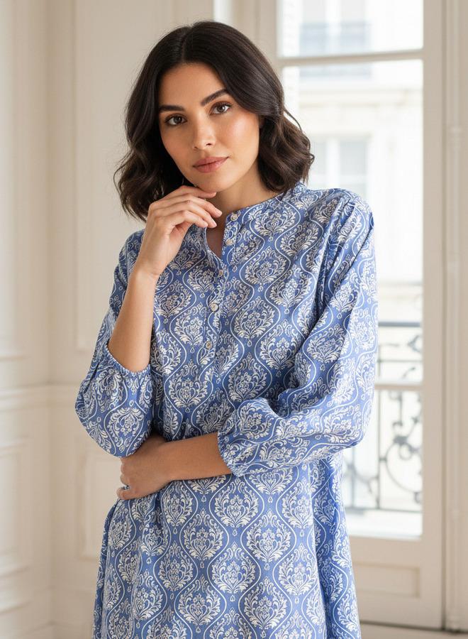 Splash FAV Night Dress Long Sleeves Printed Cotton - Image 3