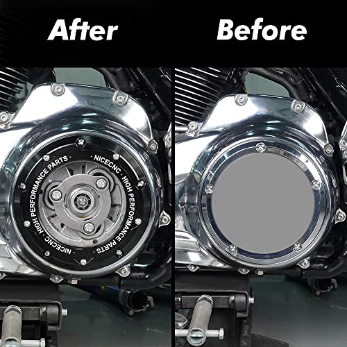 NICECNC Black Derby Cover Clutch Cover Compatible with Harley Davidson CVO Limited FLHTKSE 2014-2020,Road Glide FLTRX/Road King FLHR,CVO Street Glide FLHXSE/2/3,Freewheeler FLRT,SEE FITMENT - Image 2