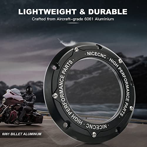 NICECNC Black Derby Cover Clutch Cover Compatible with Harley Davidson CVO Limited FLHTKSE 2014-2020,Road Glide FLTRX/Road King FLHR,CVO Street Glide FLHXSE/2/3,Freewheeler FLRT,SEE FITMENT - Image 3