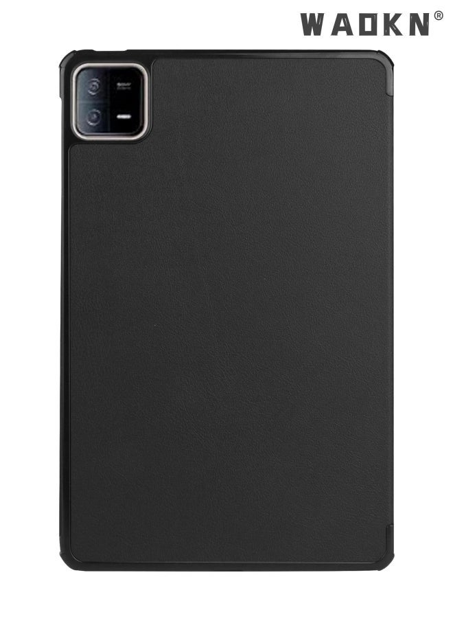 vesus Case for Xiaomi Pad 6 / Xiaomi Pad 6 Pro 2023, Slim Lightweight Hard Shell Cover with Three fold Stand, with Auto Sleep Wake Anti-scratch Smart Protective Cover (Black) - Image 2