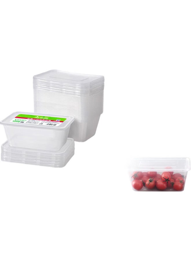 Maryya Disposable Food Container Square 1000ml*20 Sets Takeout Picnic Box Thickened With Lid Plastic Microwaveable - Image 3