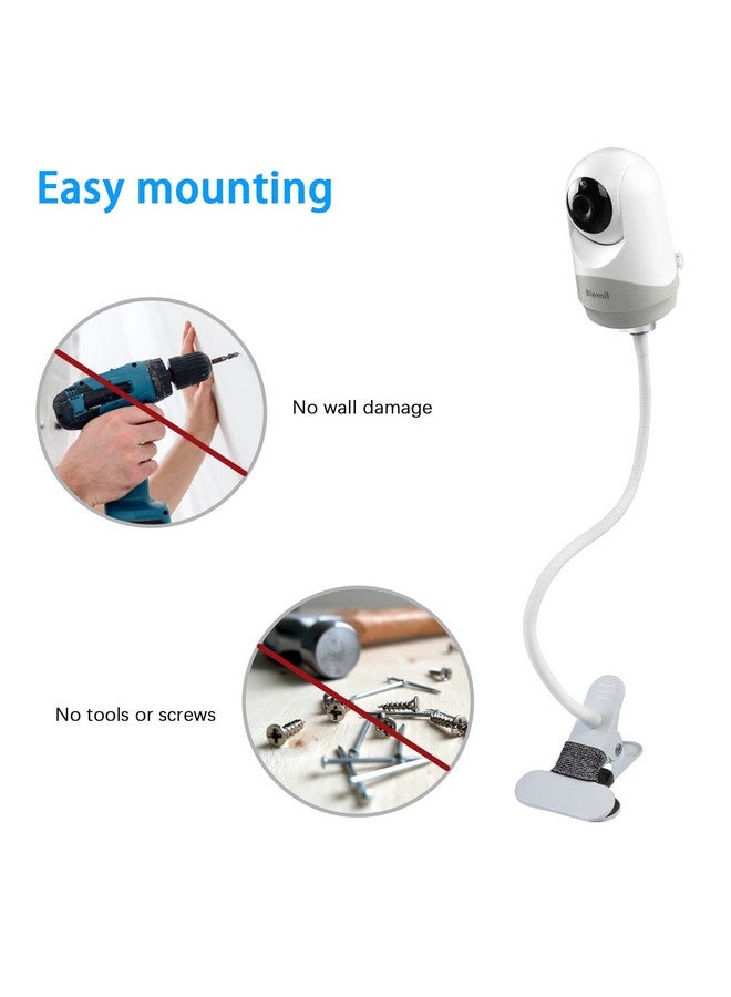 HOLACA Flexible Clip Mount for Hellobaby HB6550/HB65/HB66/HB248, Blemil Baby BL9052-2,JUAN2215 and VTimes302 Baby Monitor Camera Stand Bracket for Crib Without Tools or Wall Damage (Clip Mount) - Image 4