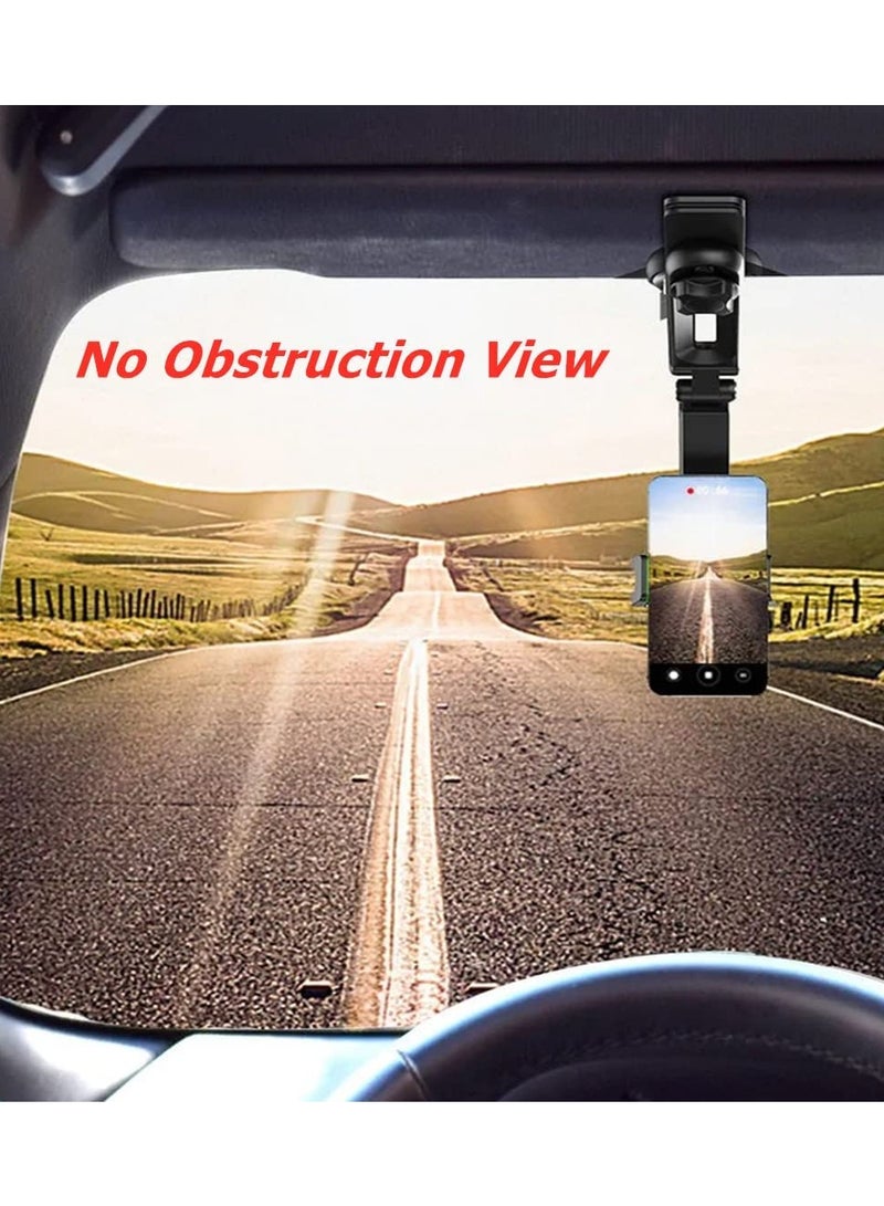 Car Phone Holder Mount Multifunctional Cell Phone Stand HIYITKS Universal Adjustable Arm Cradles Car Holder Mount Phone Car Clip Mount for Sun Visor Rearview Mirror Steering Wheel (Green) - Image 3