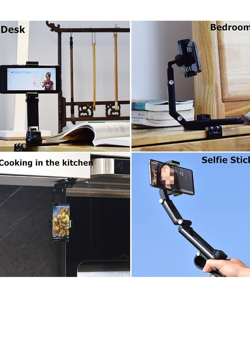 Car Phone Holder Mount Multifunctional Cell Phone Stand HIYITKS Universal Adjustable Arm Cradles Car Holder Mount Phone Car Clip Mount for Sun Visor Rearview Mirror Steering Wheel (Green) - Image 4