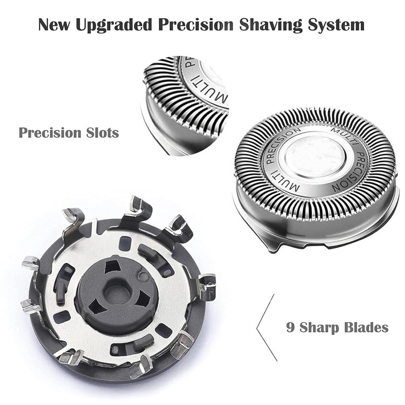 Suleto SH50/52 Replacement Heads Compatible with Philips Series 5000 Electric Shaver, Sh50 Replacement Blades Head Compatible with noreclo Series 5000, ATXX(S5xxx), PTXX (PT8xx, PT7xx) 3-Pack W/Brush - Image 2