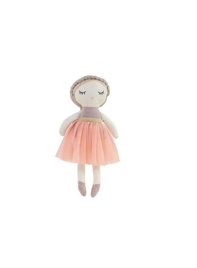 Pluchi Ballerina Cotton Knitted Stuffed Soft Toy (Ivory, Pink & Lurex) - Image 1