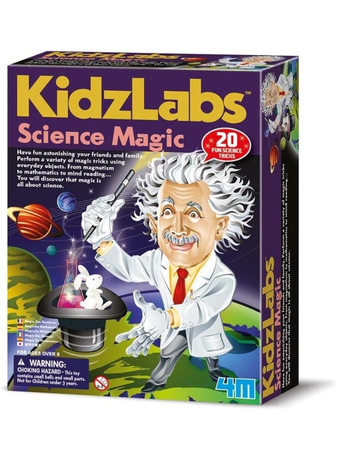 4M KidzLabs Science Magic Kit – Perform 20 Fun Experiments that Blend Chemistry with Illusions | STEM Educational Activity Set for Kids Ages 8+ | 00-03265 - Image 1