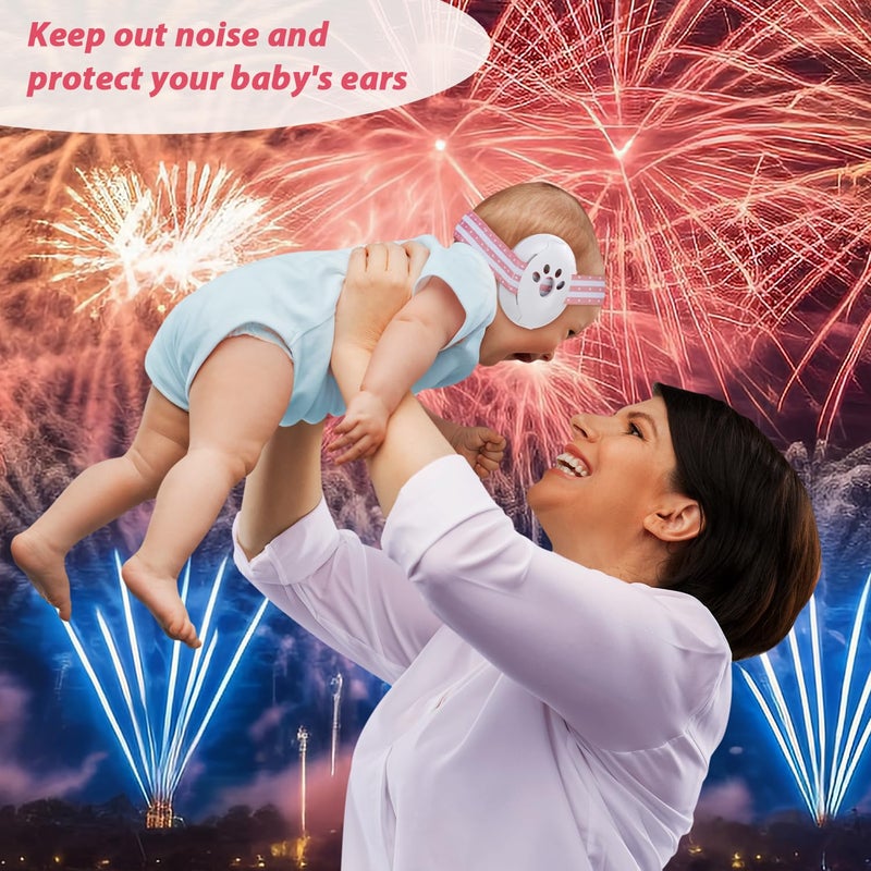 Laudexua Baby Ear Protection, Noise Cancelling Headphones for Babies and Toddlers Up to 36 Months, Comfortable Infant Ear Muffs for Effectively Hearing Protection and Help Sleep (Pink) - Image 4