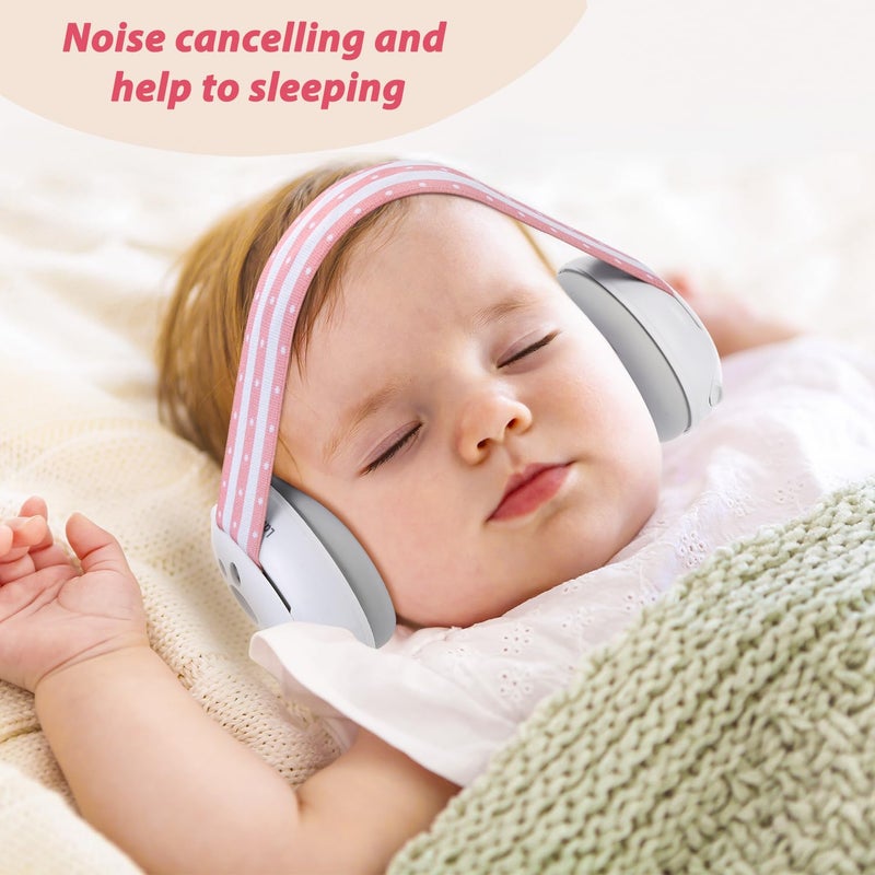 Laudexua Baby Ear Protection, Noise Cancelling Headphones for Babies and Toddlers Up to 36 Months, Comfortable Infant Ear Muffs for Effectively Hearing Protection and Help Sleep (Pink) - Image 2